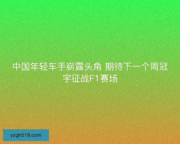 中国年轻车手崭露头角 期待下一个周冠宇征战F1赛场